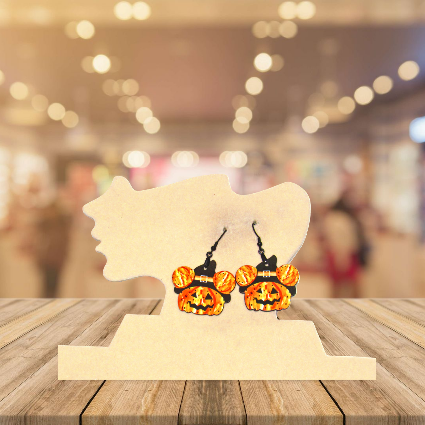 Pumpkin Shaped Witch Earring 1.5 inch