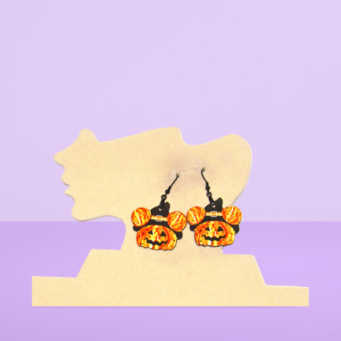 Pumpkin Shaped Witch Earring 1.5 inch