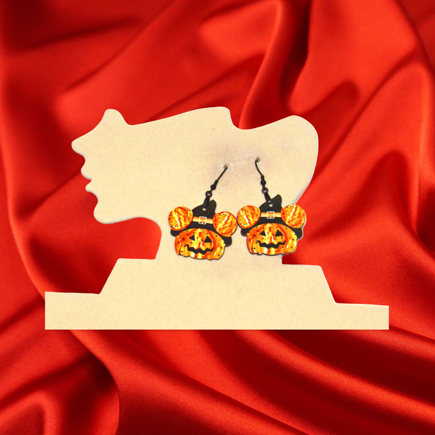 Pumpkin Shaped Witch Earring 1.5 inch