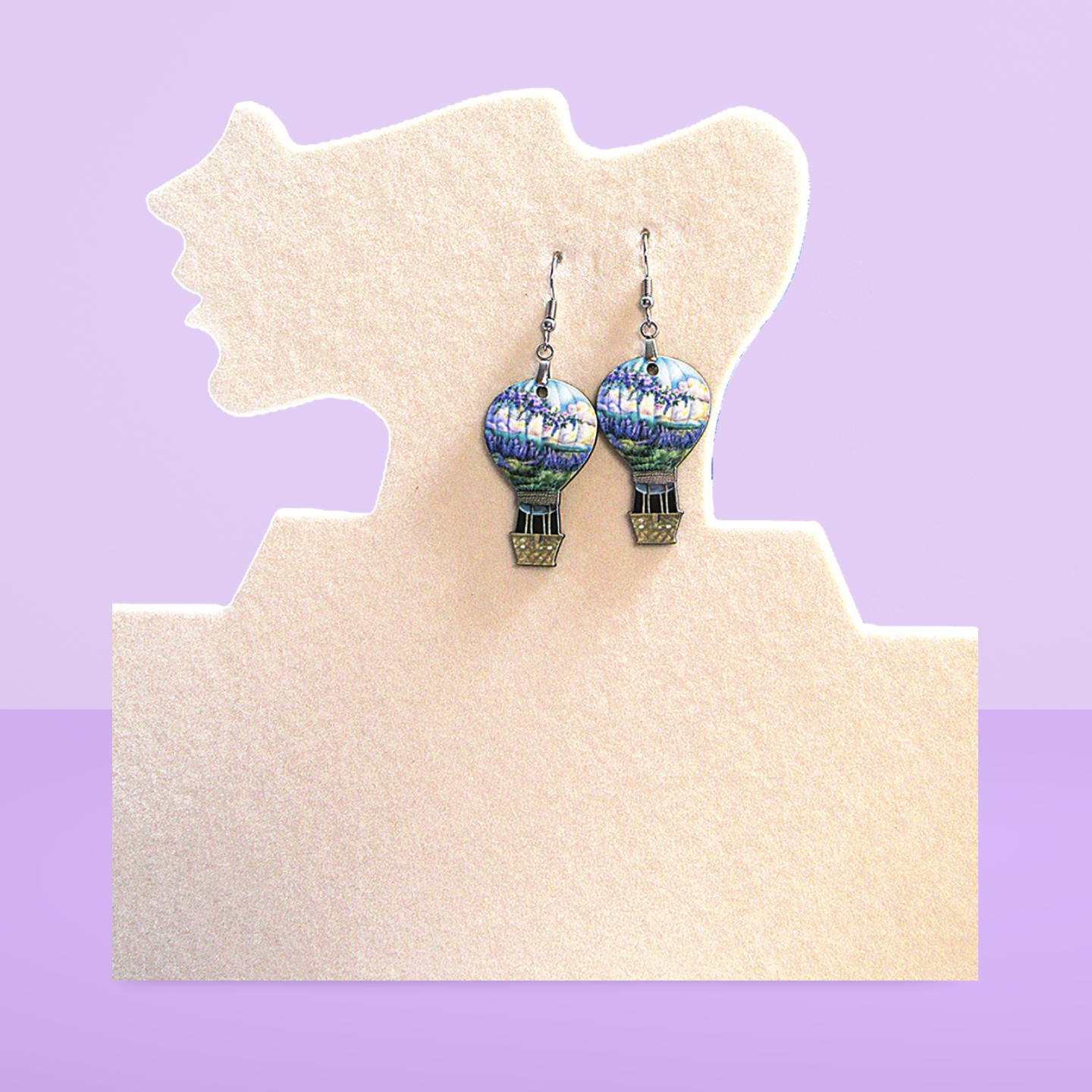 Hot Air Balloon Shaped Sublimated Earring