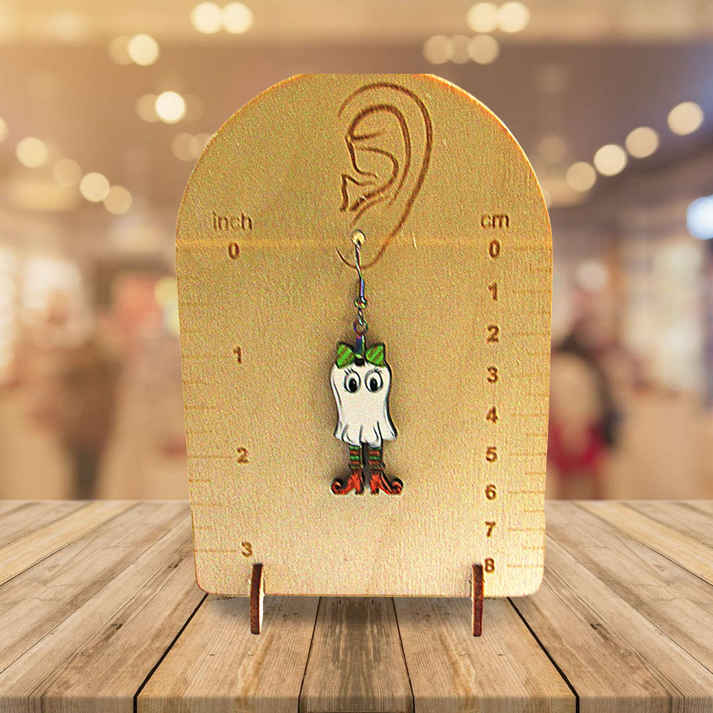 Ghost with Legs Shaped Sublimated Earrings 1.5 inch