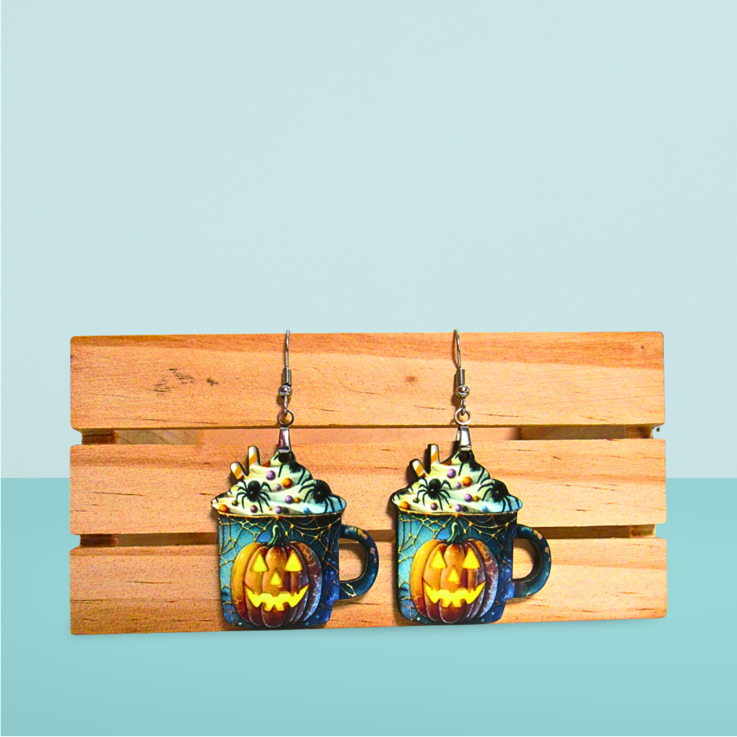 Latte Mug Shaped Sublimated Earrings 1.5 inch MDF
