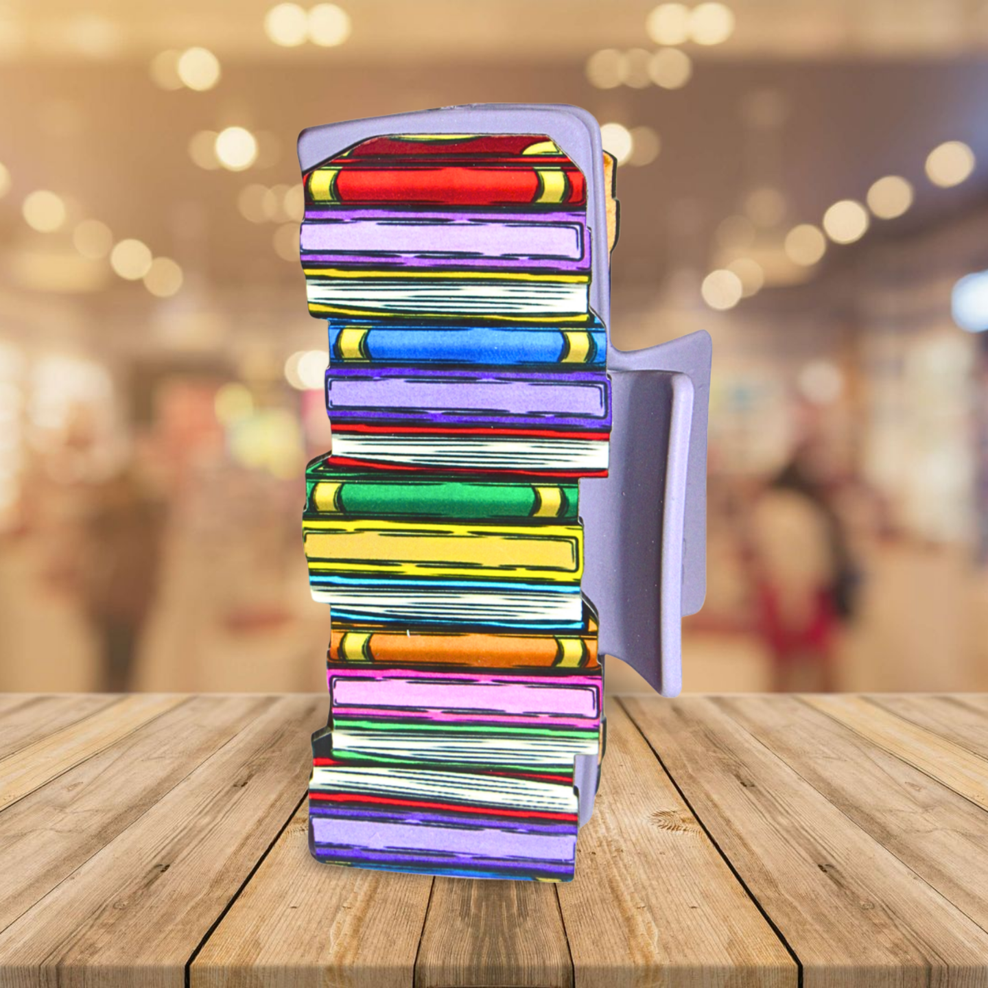 MDF- Stacked Book Shaped Sublimated Hair Clip