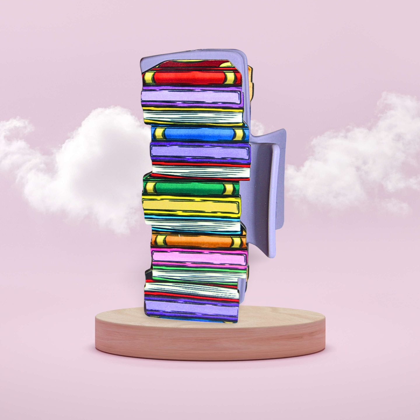 MDF- Stacked Book Shaped Sublimated Hair Clip