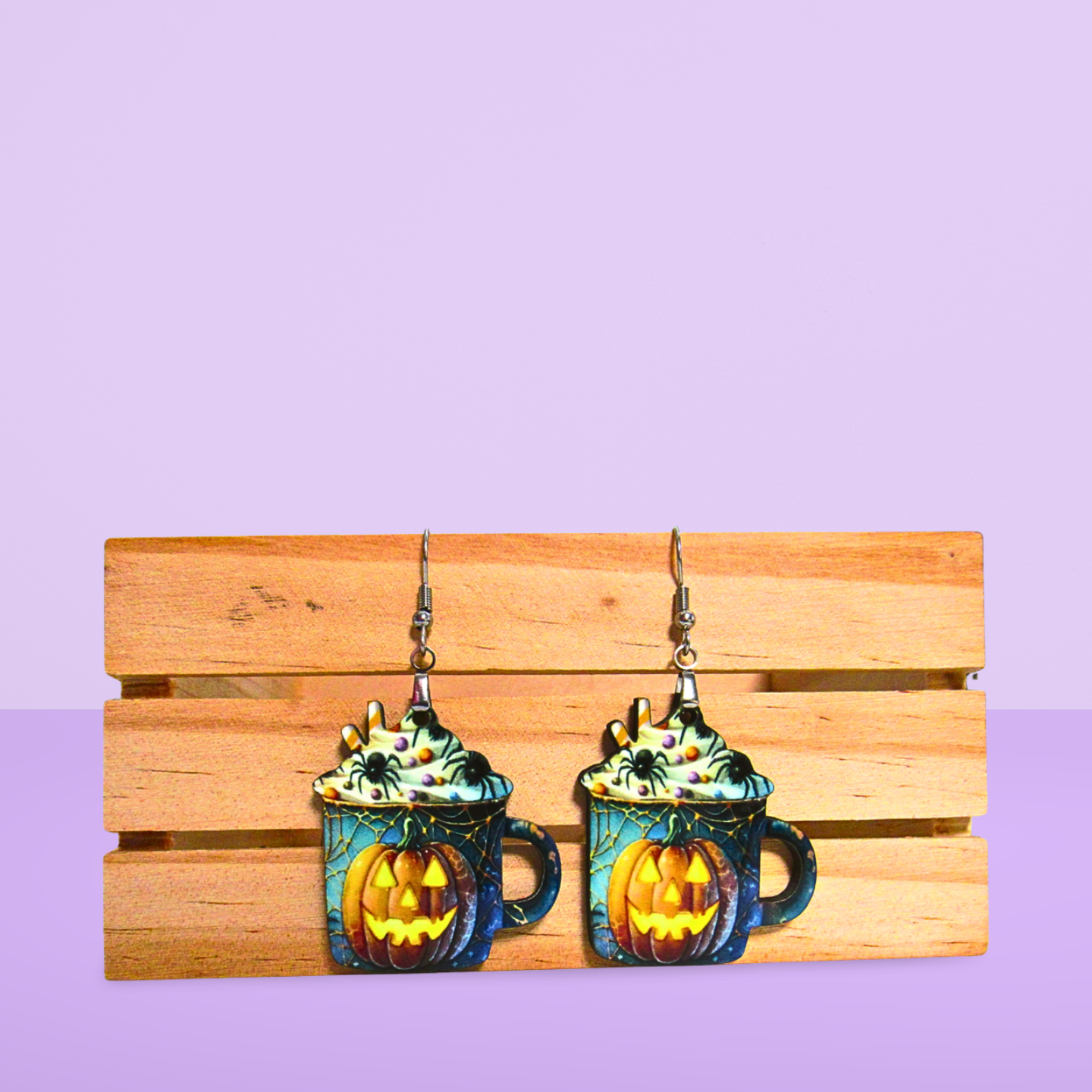 Latte Mug Shaped Sublimated Earrings 1.5 inch MDF