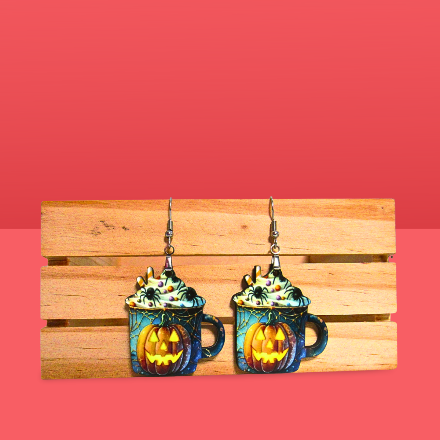 Latte Mug Shaped Sublimated Earrings 1.5 inch MDF