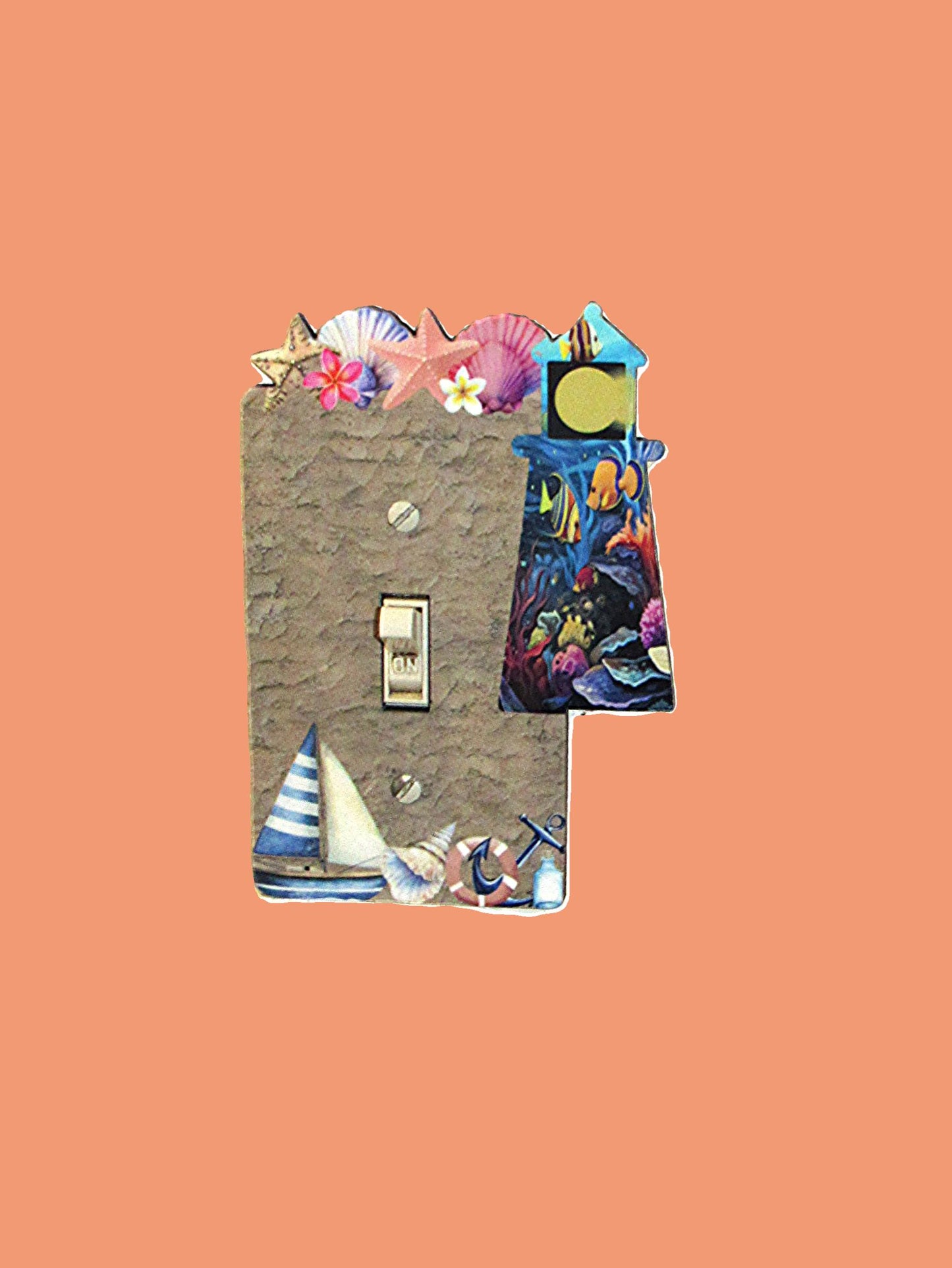 Lighthouse Shaped Sublimated Light Switch Plate