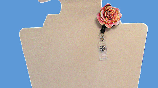 Rose Shaped Sublimated Badge Reel