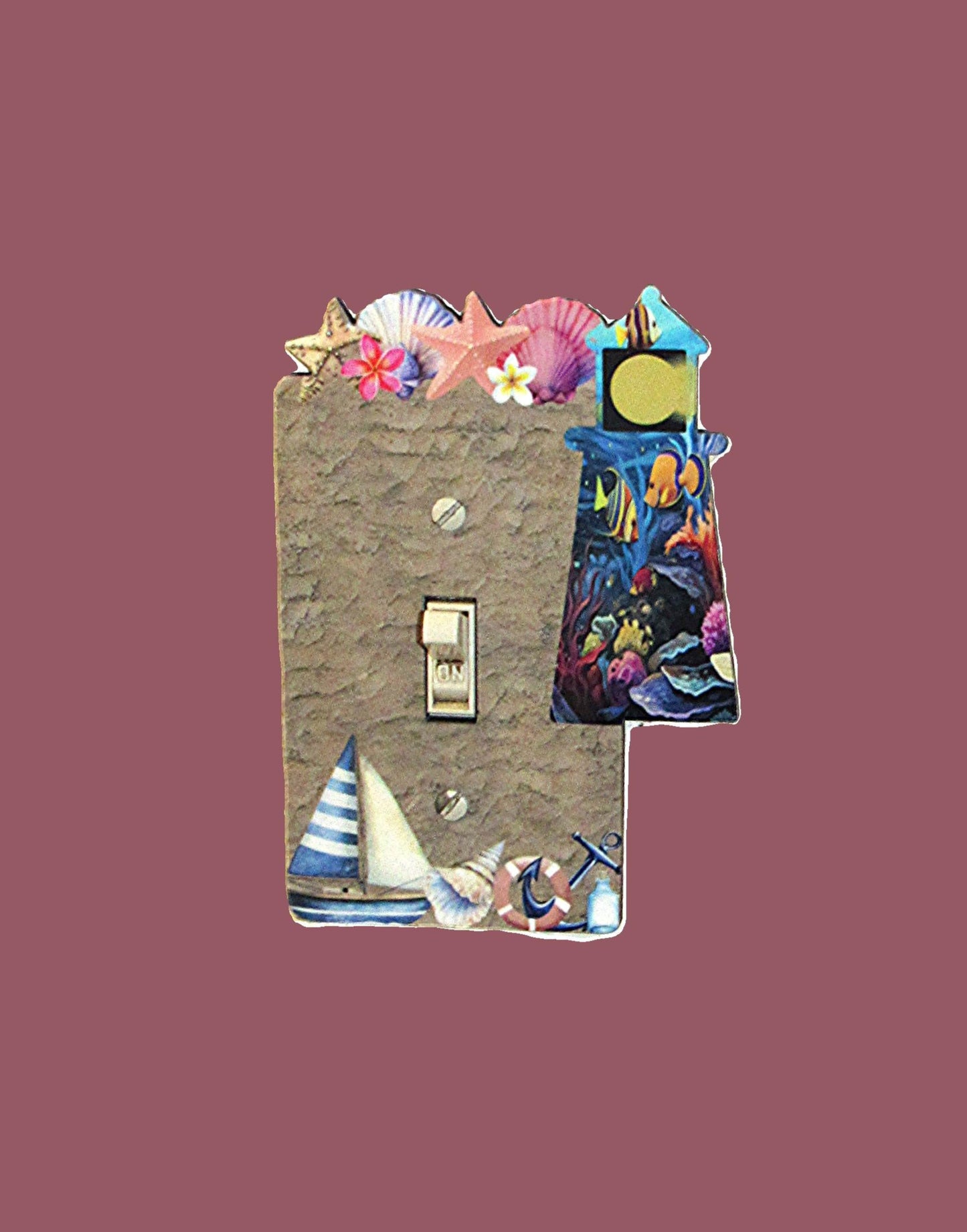 Lighthouse Shaped Sublimated Light Switch Plate