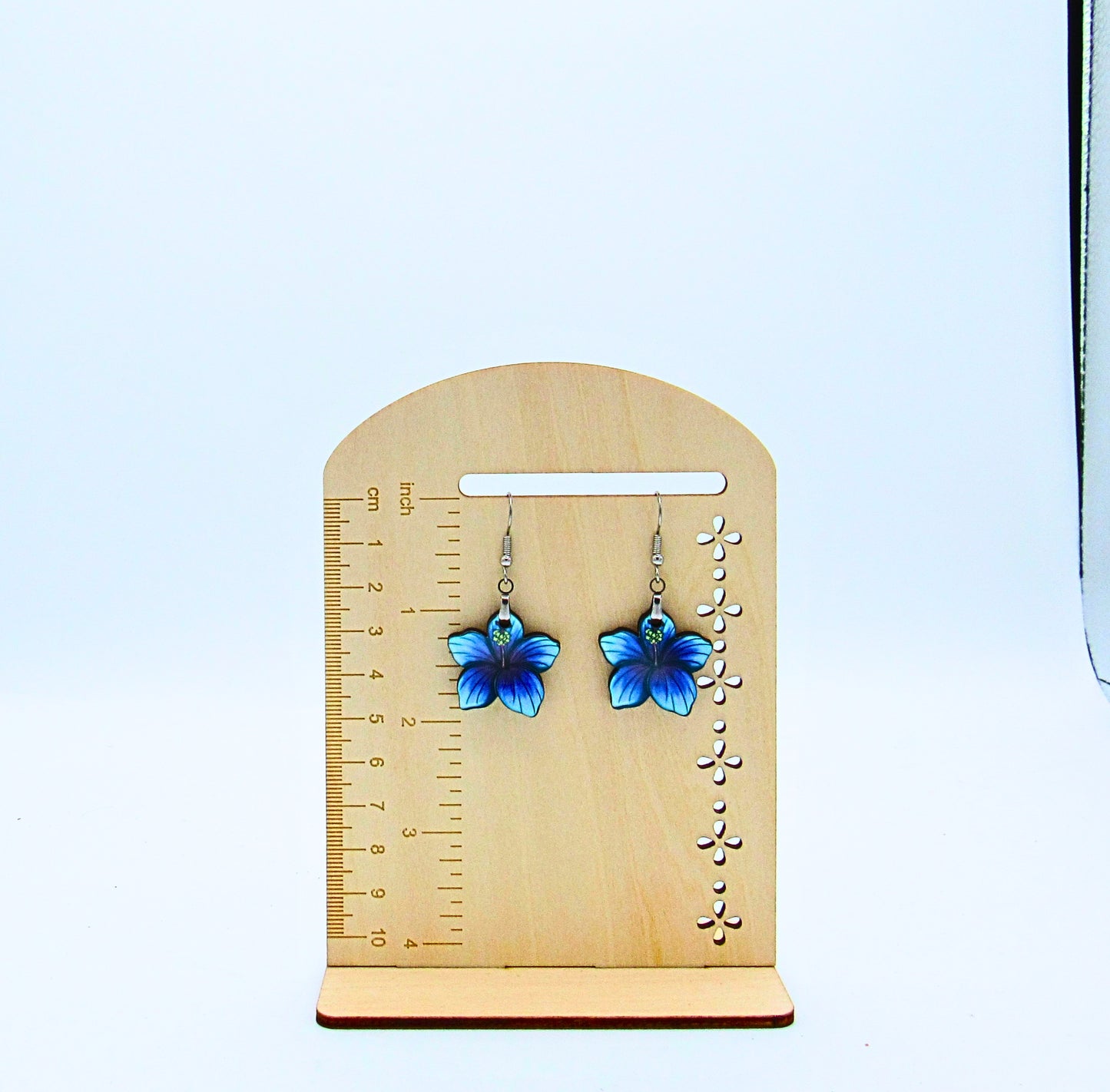 MDF-Tropical Flower Shaped Sublimated Earrings 1 inch