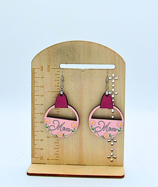 MDF-Round Semi Circle Shaped Sublimated Earrings 1.5 inch