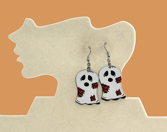 Ghost Shaped Sublimated Earring 1.5 inch