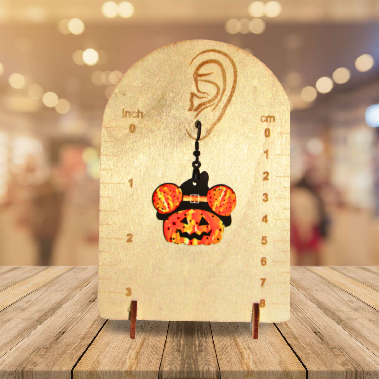 Pumpkin Shaped Witch Earring 1.5 inch