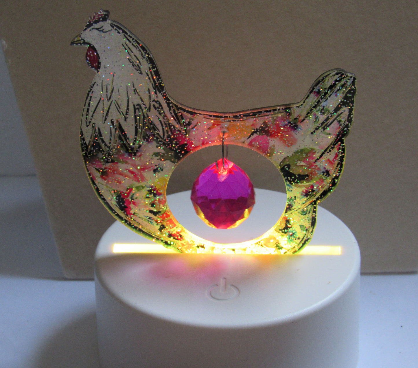 Glitter Acrylic Chicken Light Base Set