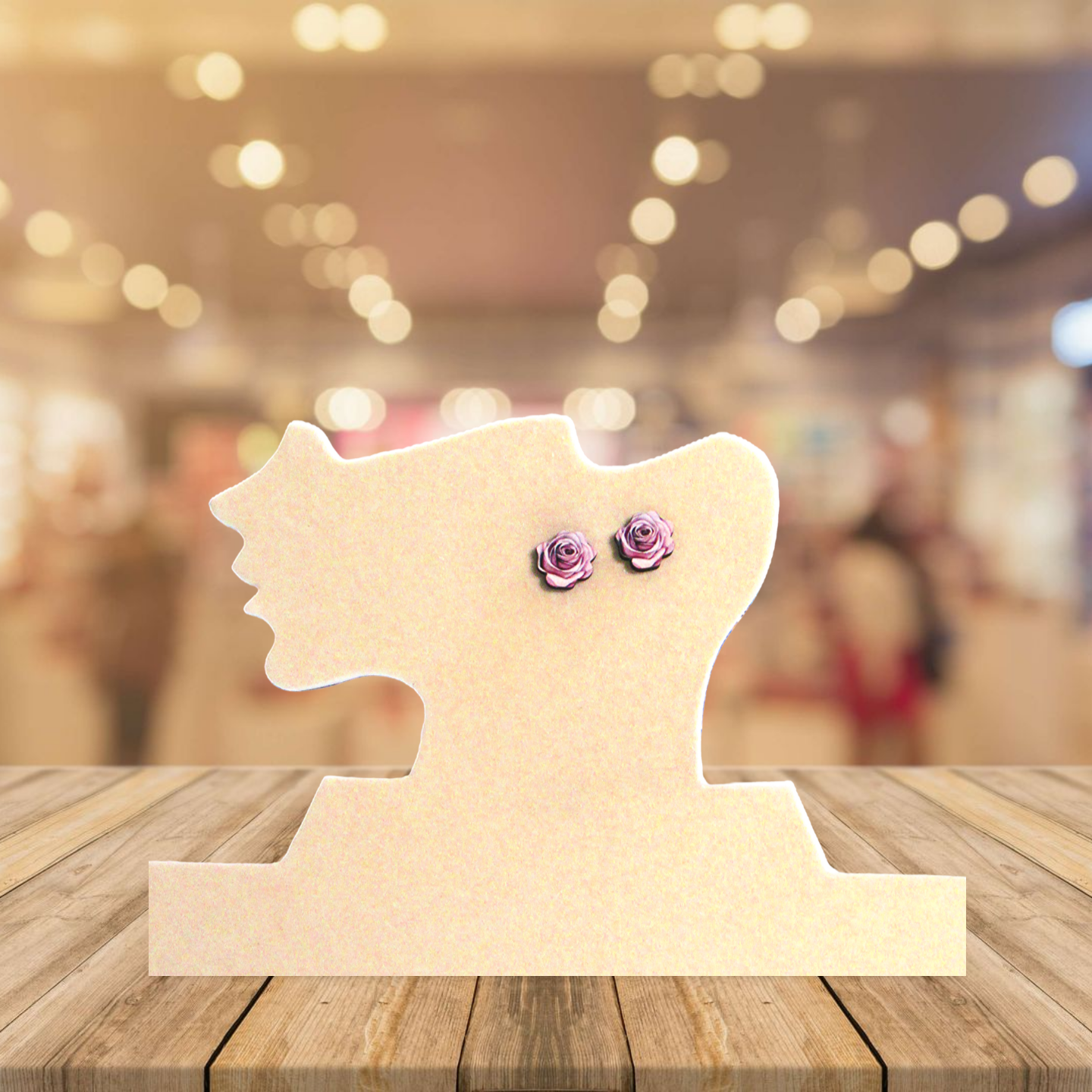 Rose Shaped Sublimated Stud Earrings