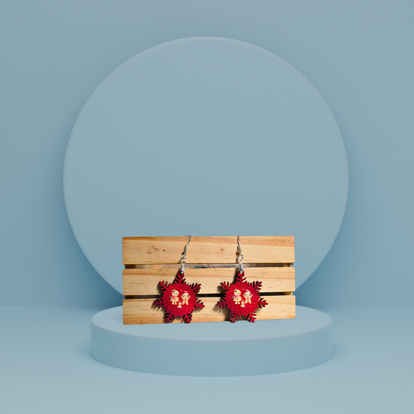 Snowflake Shaped Sublimated Earrings 1.5 inch