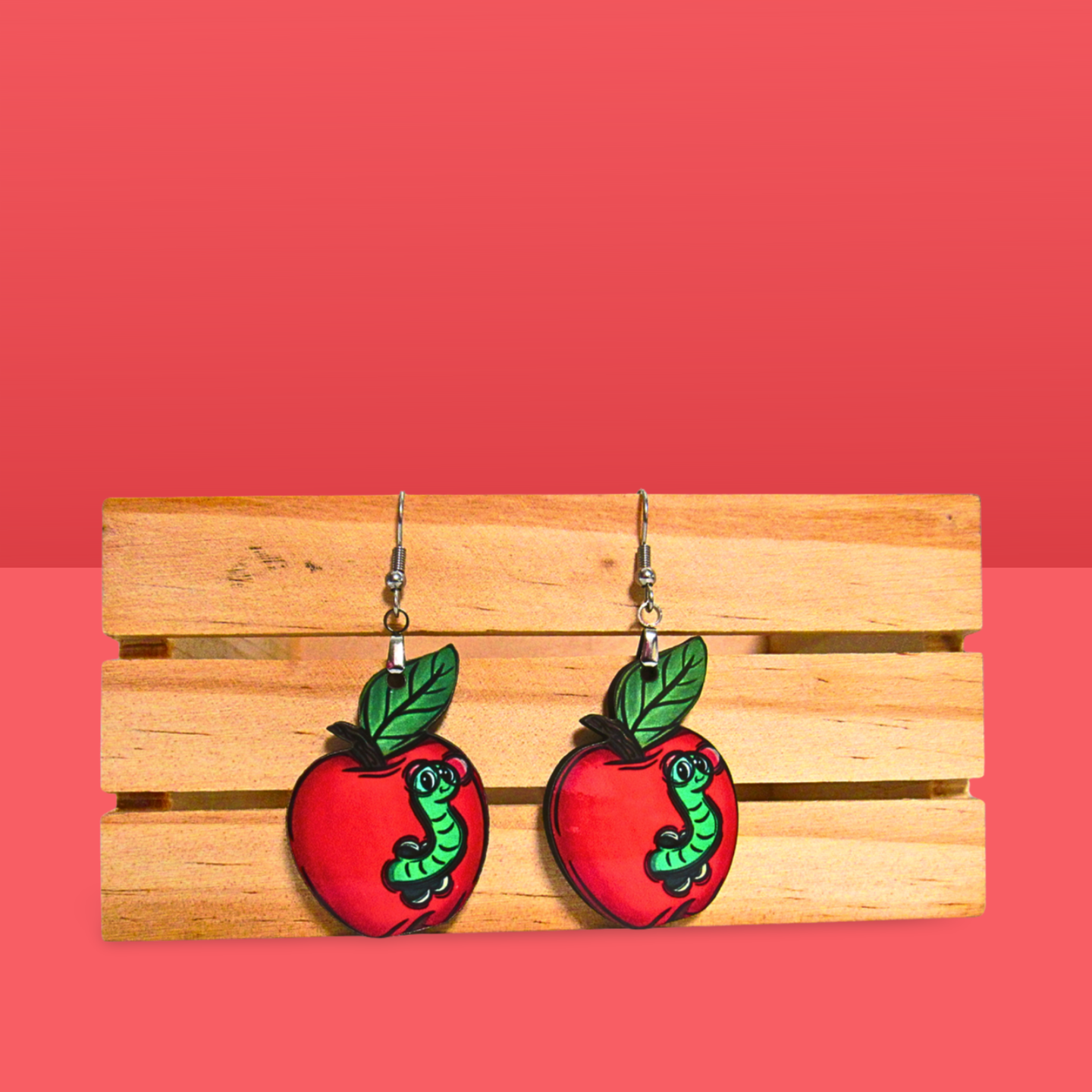 Apple Shaped Sublimated Earring