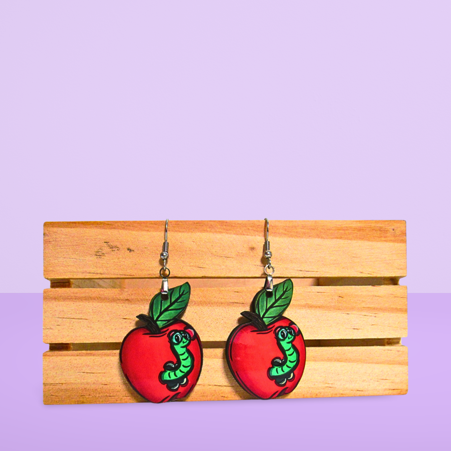 Apple Shaped Sublimated Earring