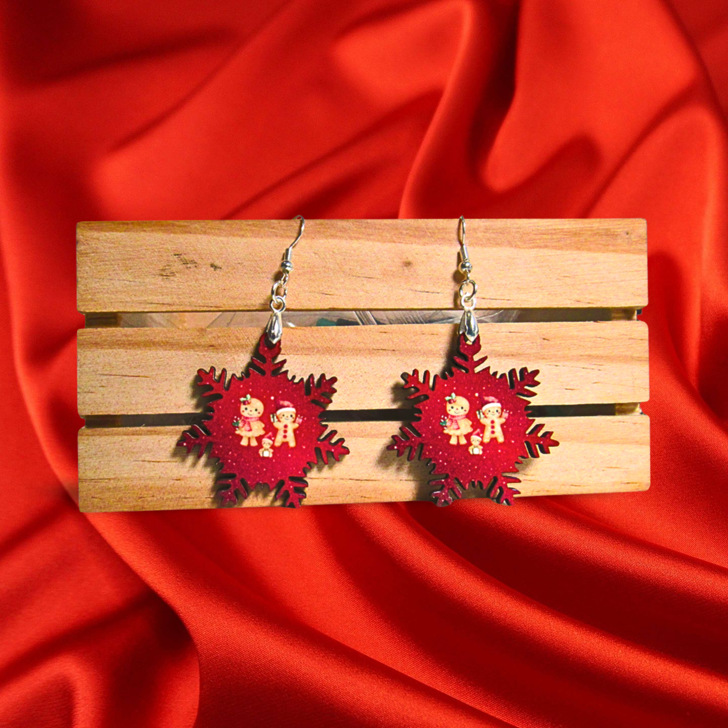 Snowflake Shaped Sublimated Earrings 1.5 inch