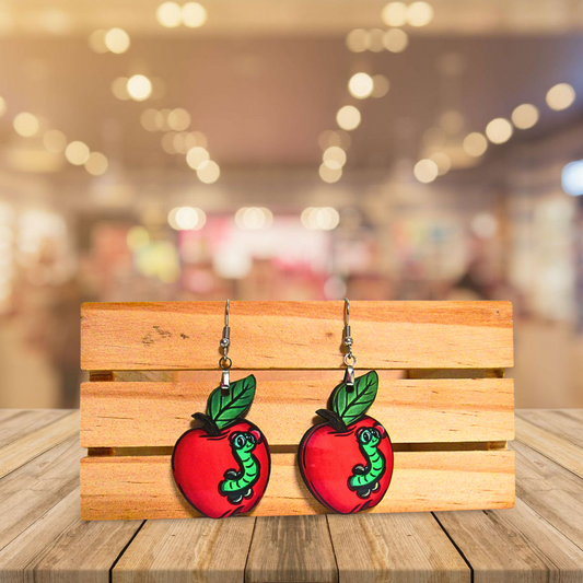 Apple Shaped Sublimated Earring