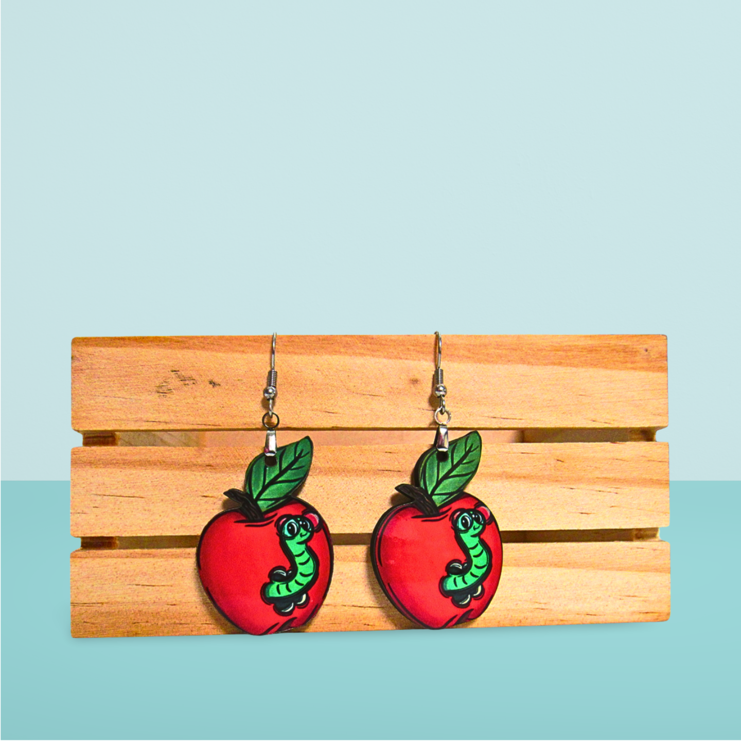 Apple Shaped Sublimated Earring