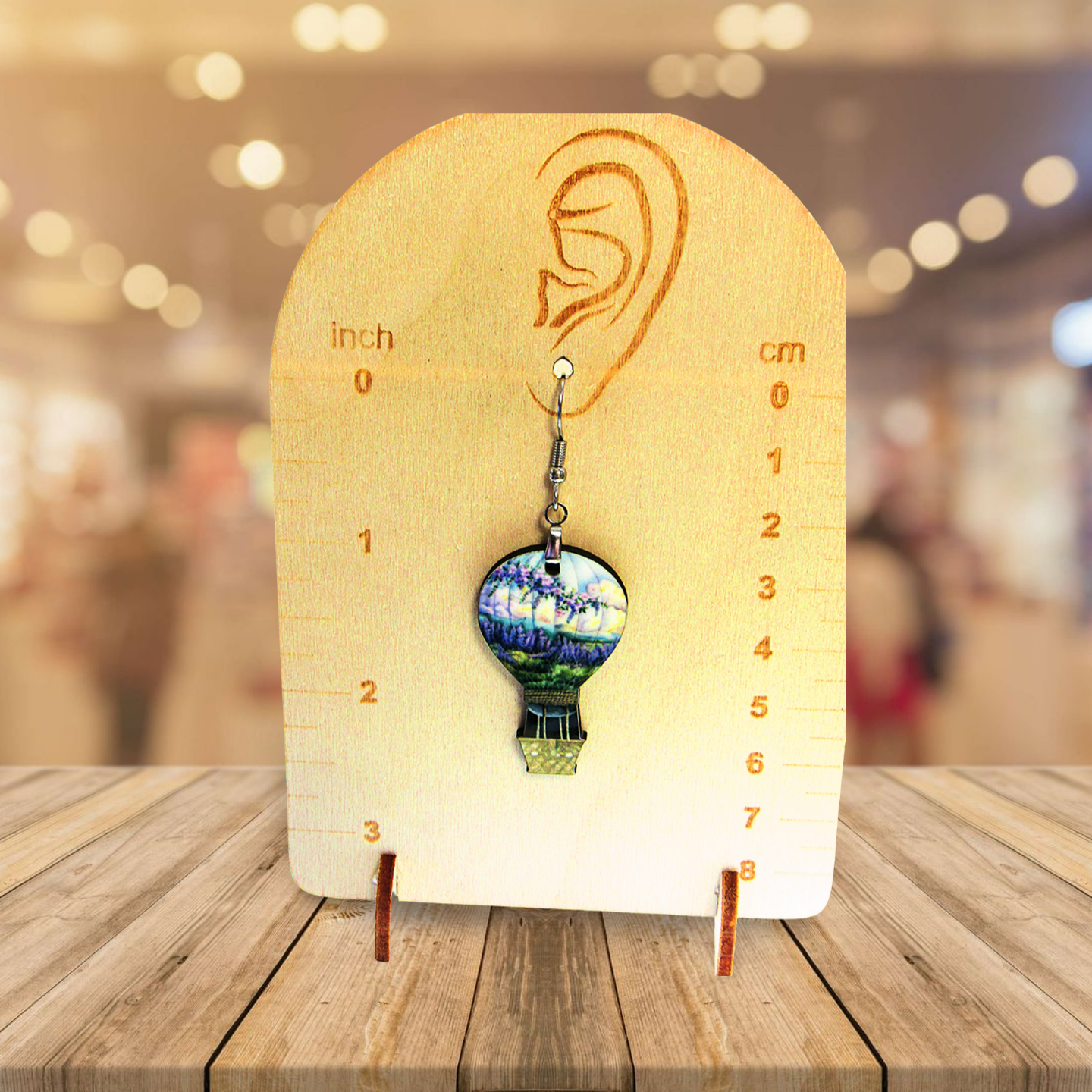 Hot Air Balloon Shaped Sublimated Earring