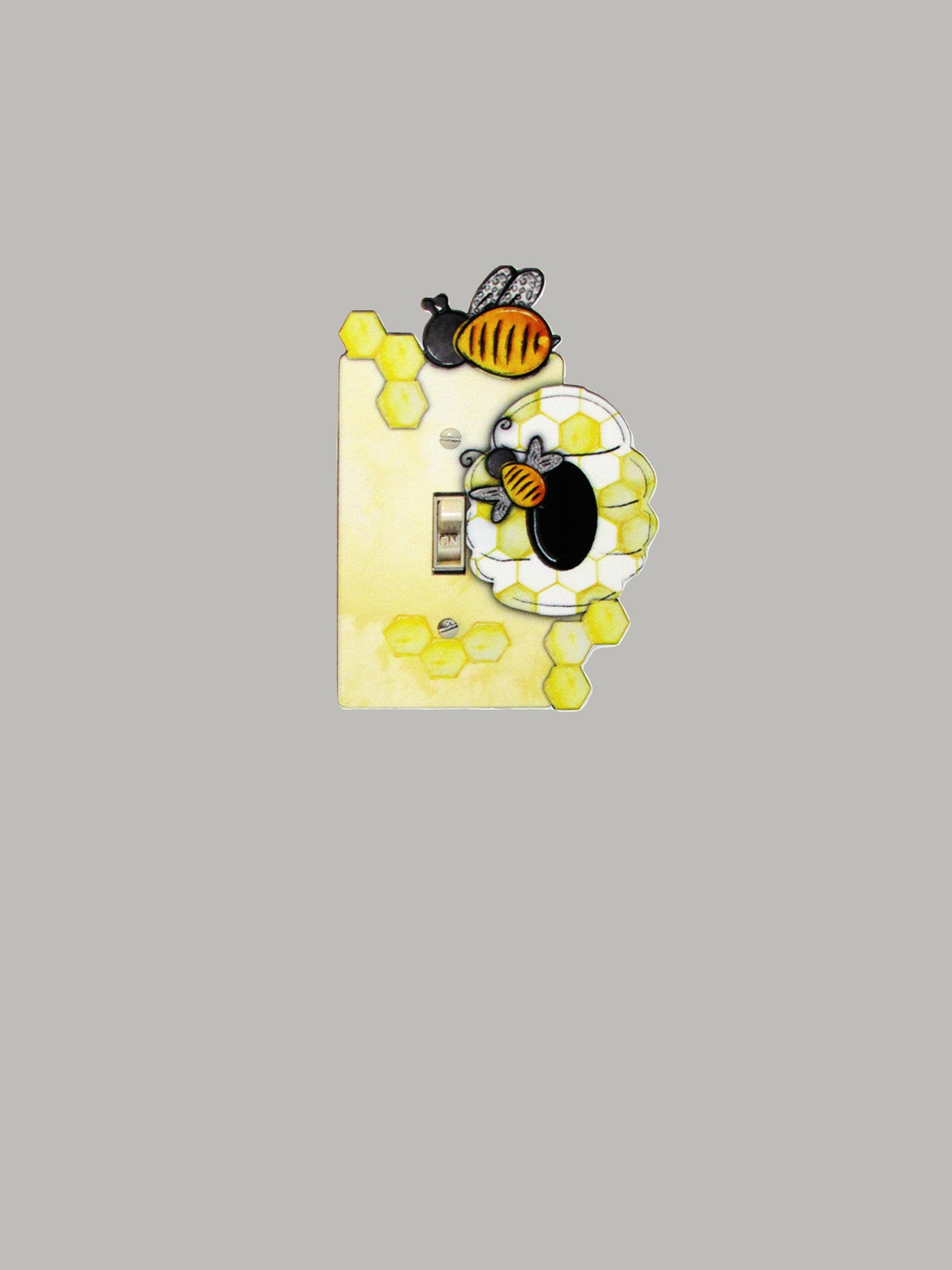 Bee Themed Shaped Sublimated Light Switch Plate