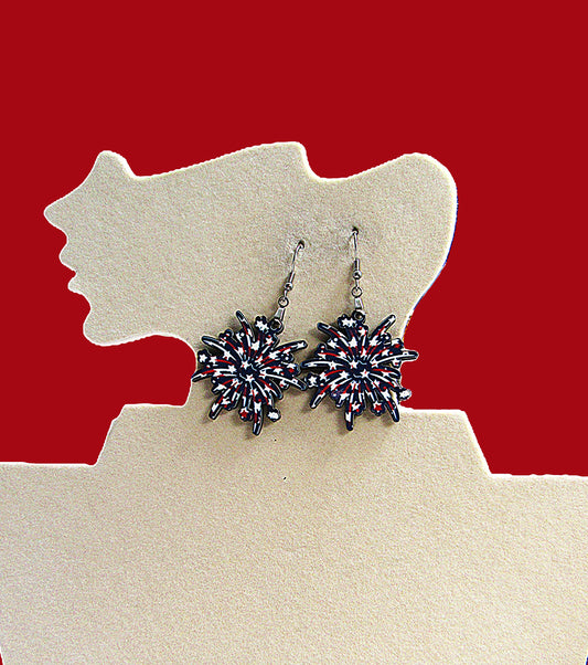 Fireworks Shaped Sublimated Earrings 1.5 inch