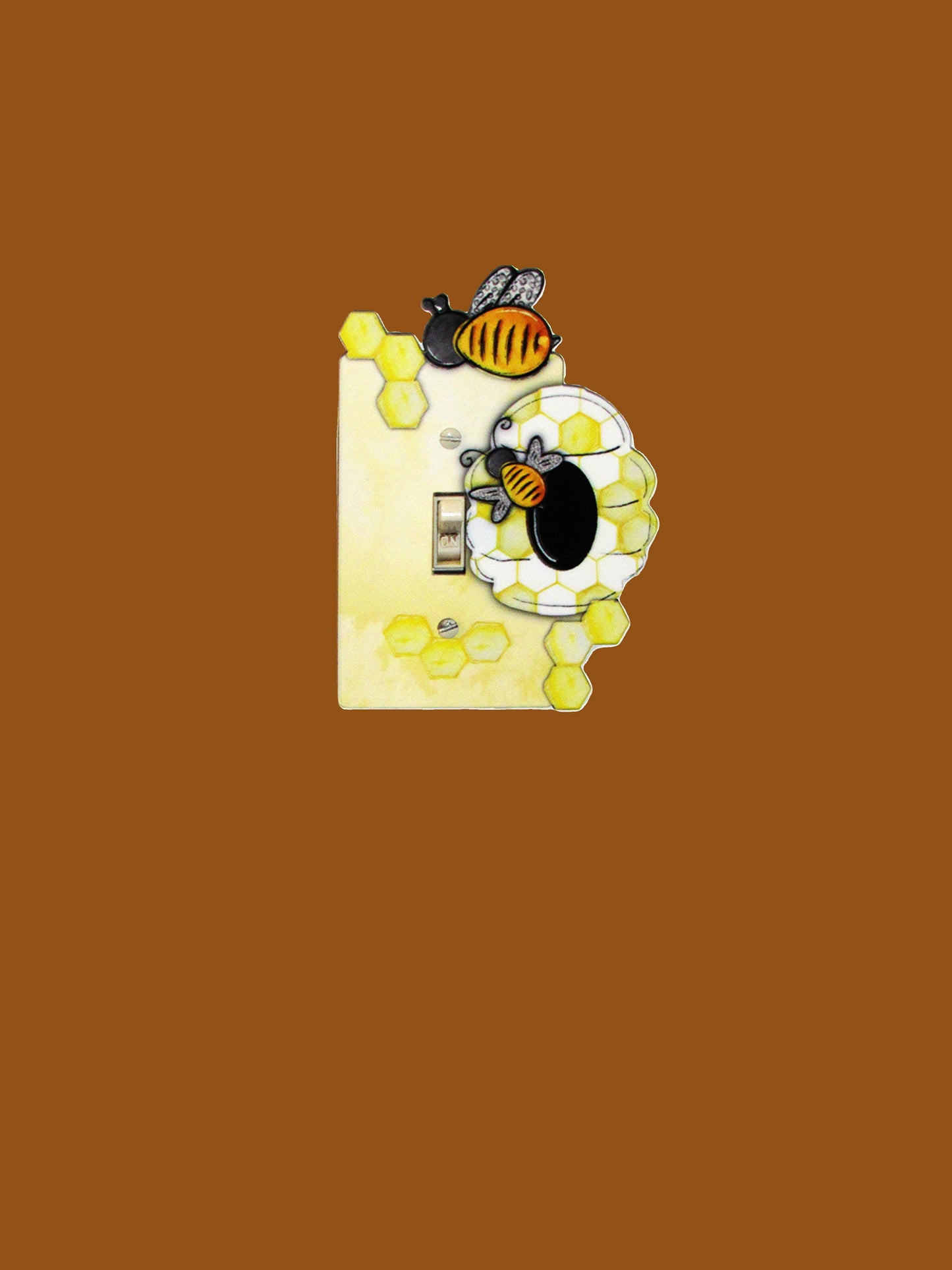 Bee Themed Shaped Sublimated Light Switch Plate