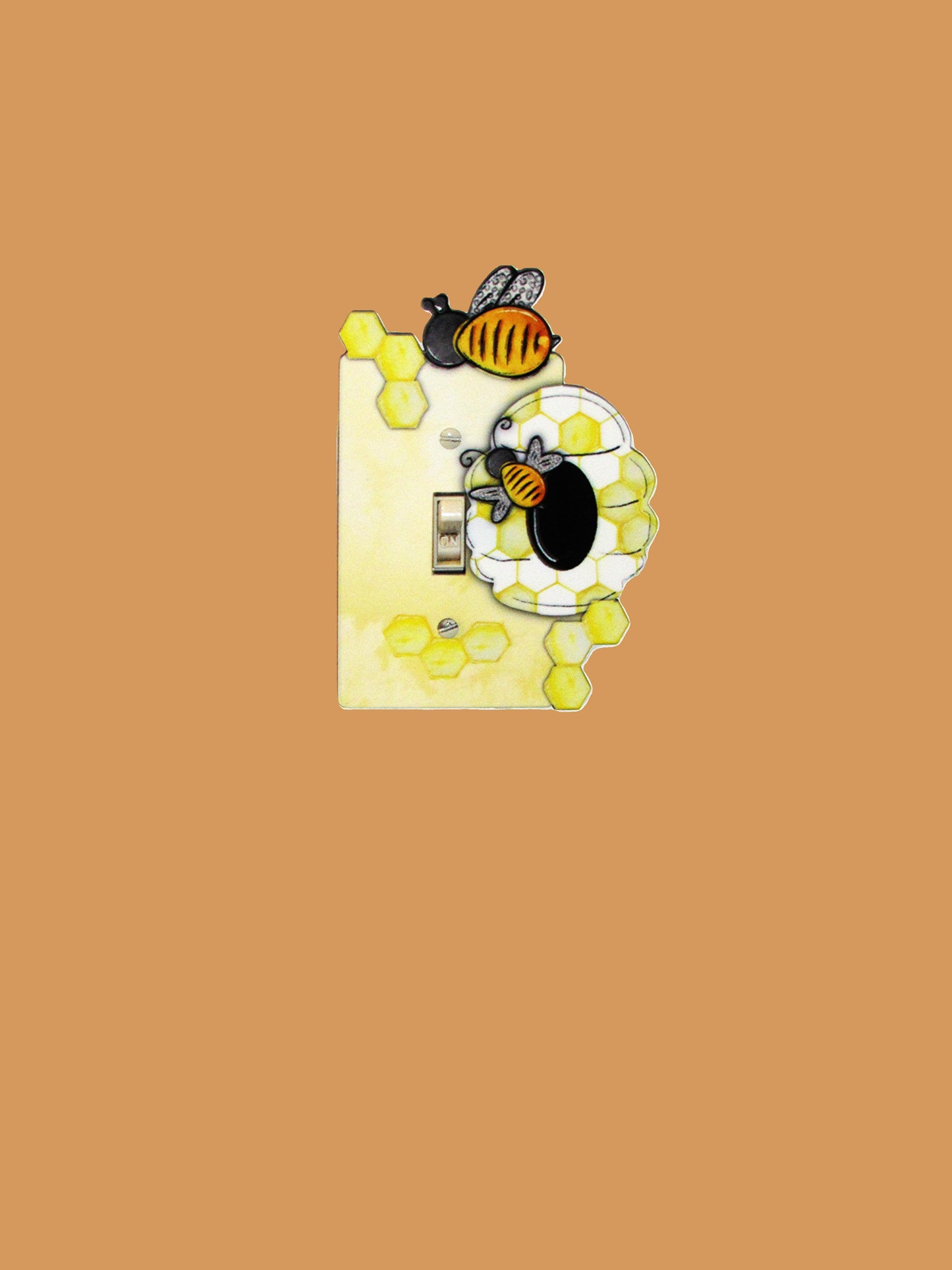 Bee Themed Shaped Sublimated Light Switch Plate