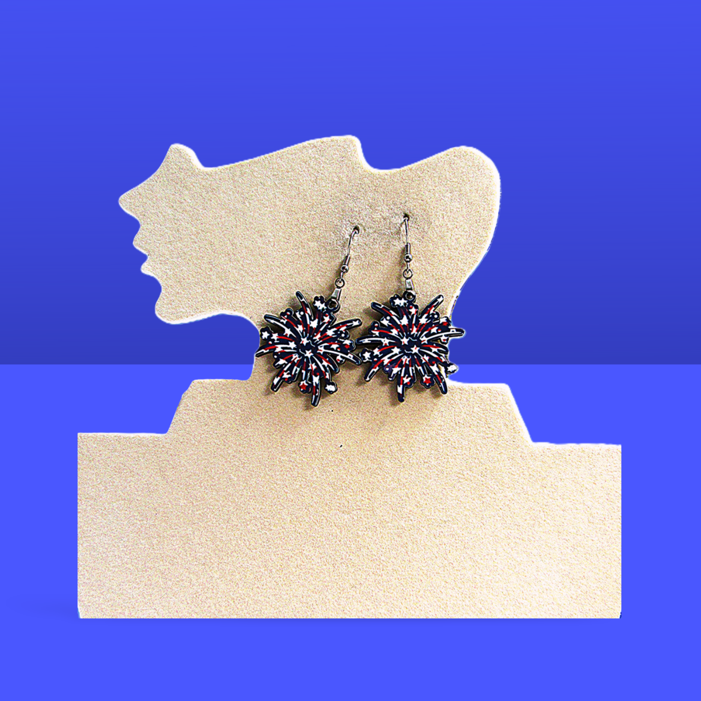Fireworks Shaped Sublimated Earrings 1.5 inch