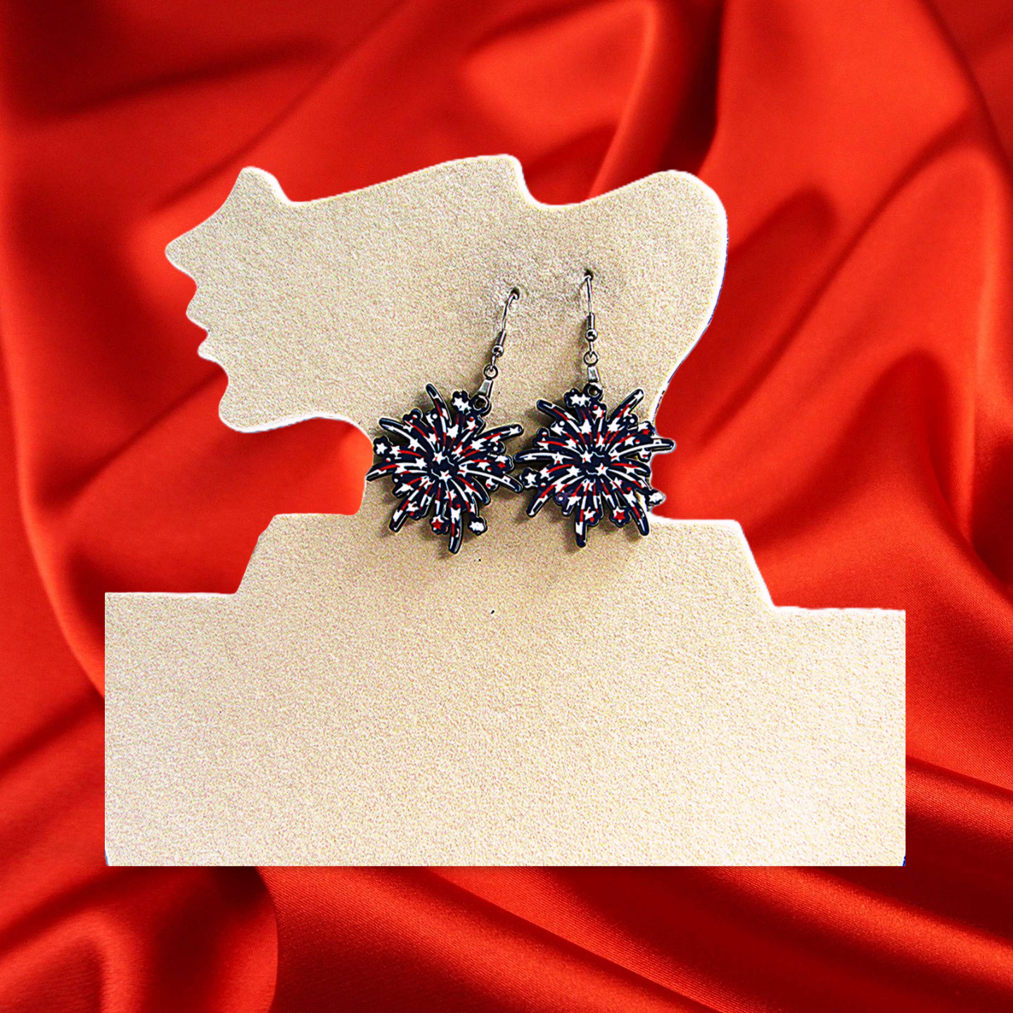 Fireworks Shaped Sublimated Earrings 1.5 inch