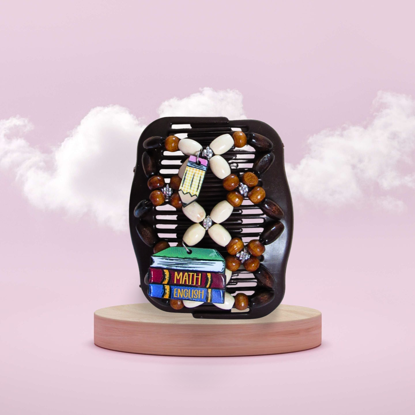 Double Comb Hair Clip With Sublimated Interchangeable Charms