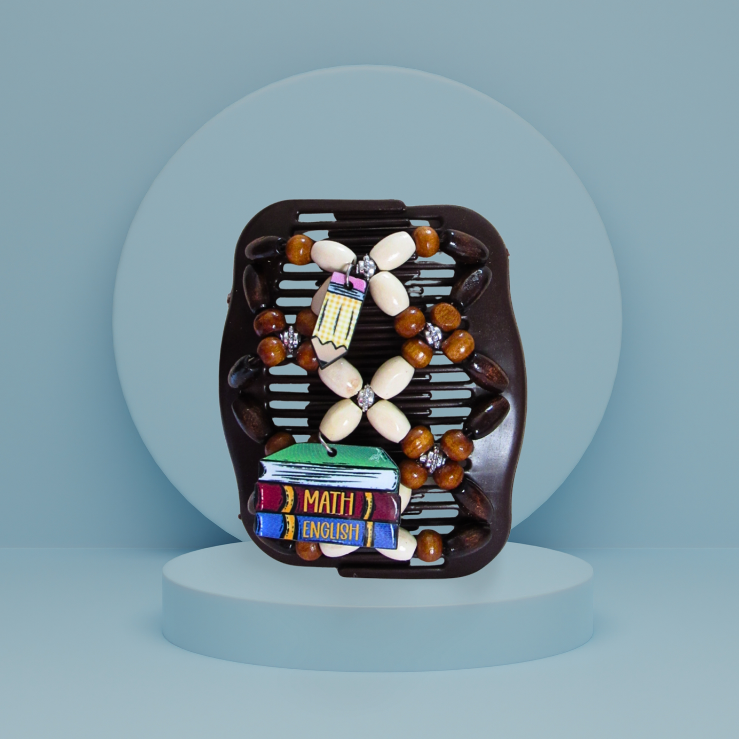 Double Comb Hair Clip With Sublimated Interchangeable Charms