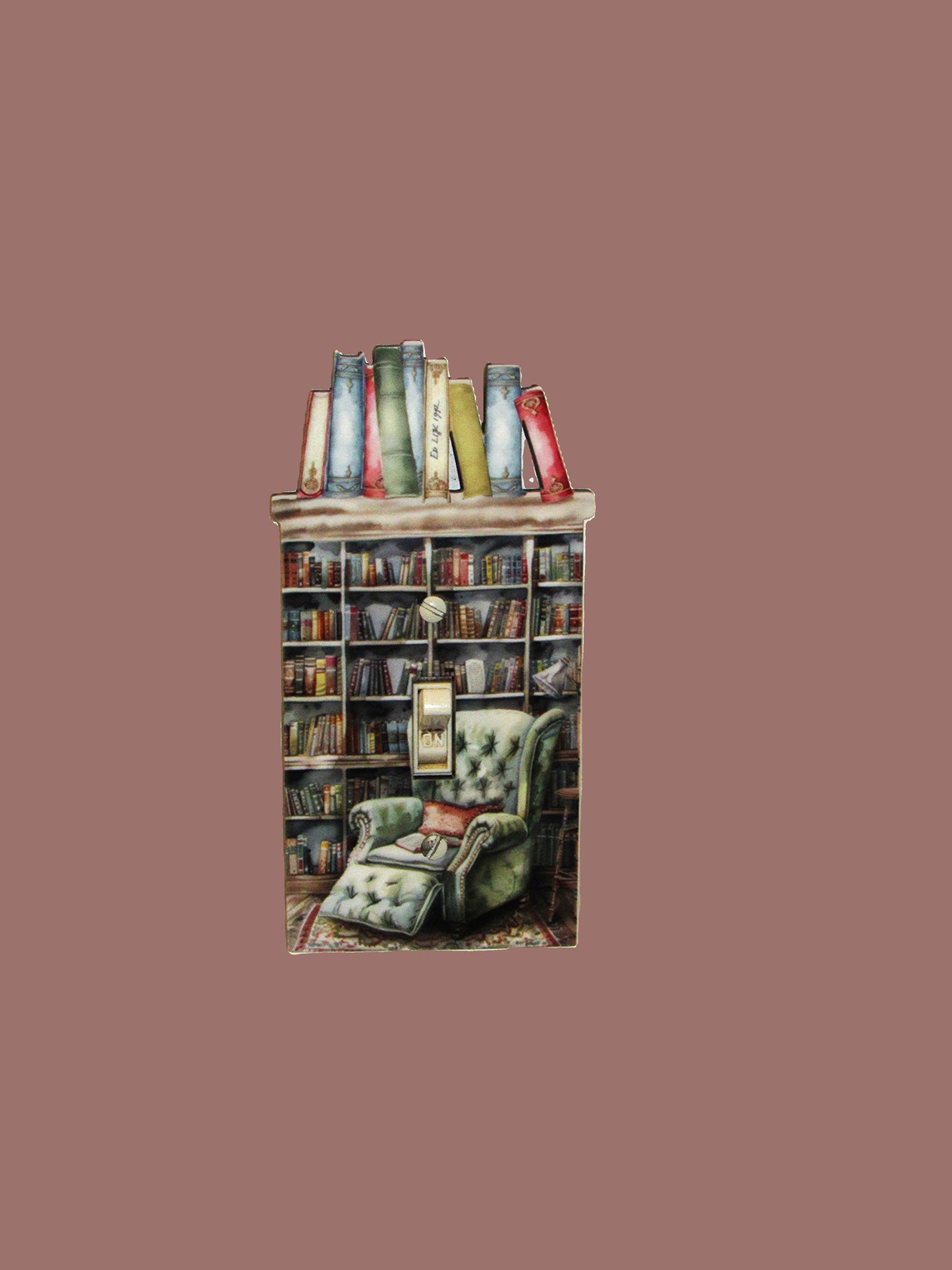 Book Shelf Shaped Sublimated Light Switch Plate