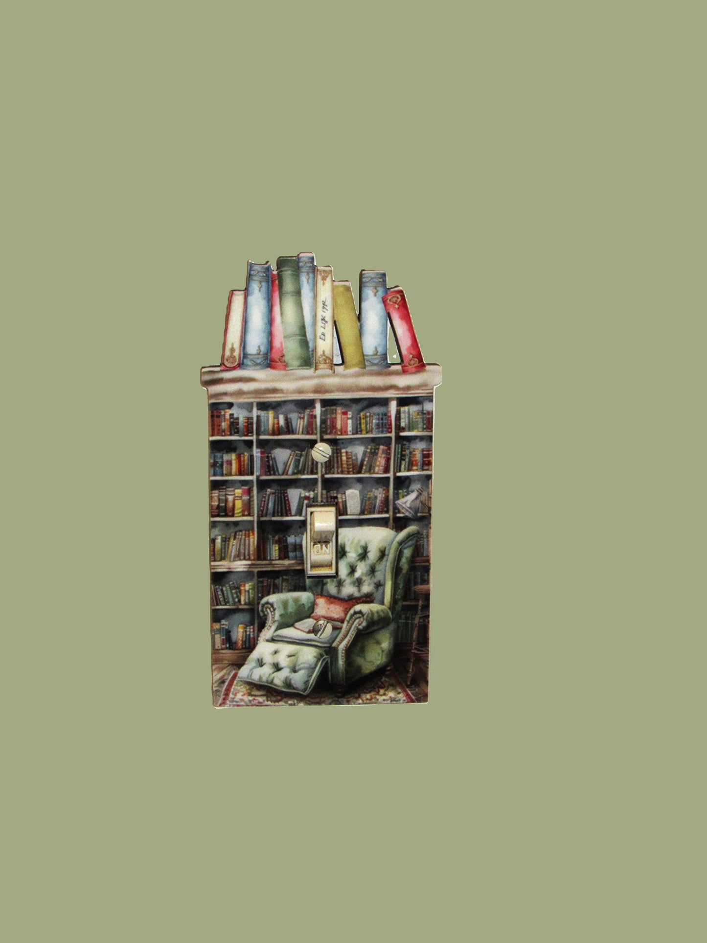 Book Shelf Shaped Sublimated Light Switch Plate