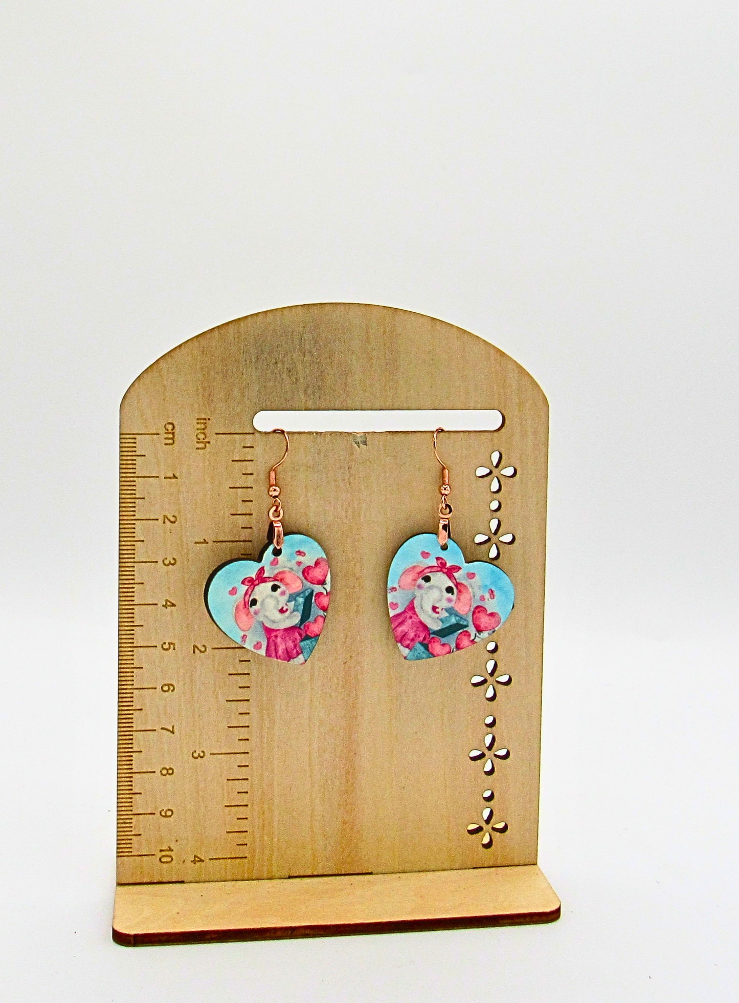 MDF-Heart Shaped Sublimated Earrings  1 inch