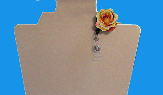 Rose Shaped Sublimated Badge Reel