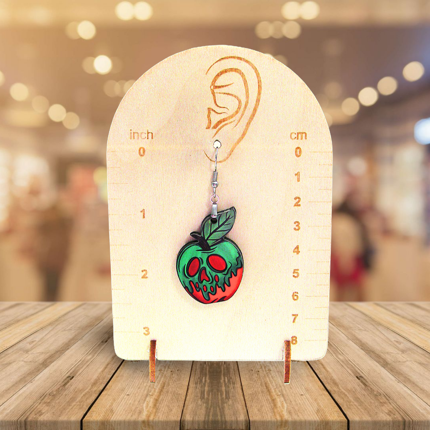 Apple Shaped Sublimated Earring 1.5 inch