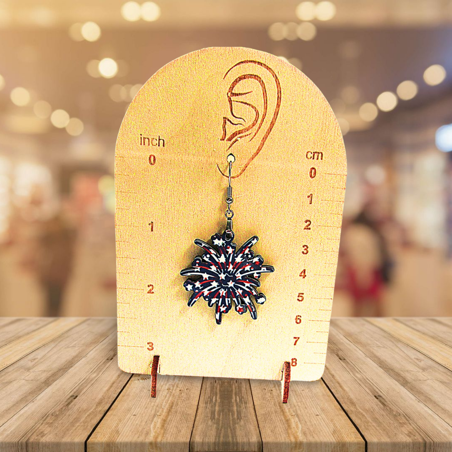 Fireworks Shaped Sublimated Earrings 1.5 inch