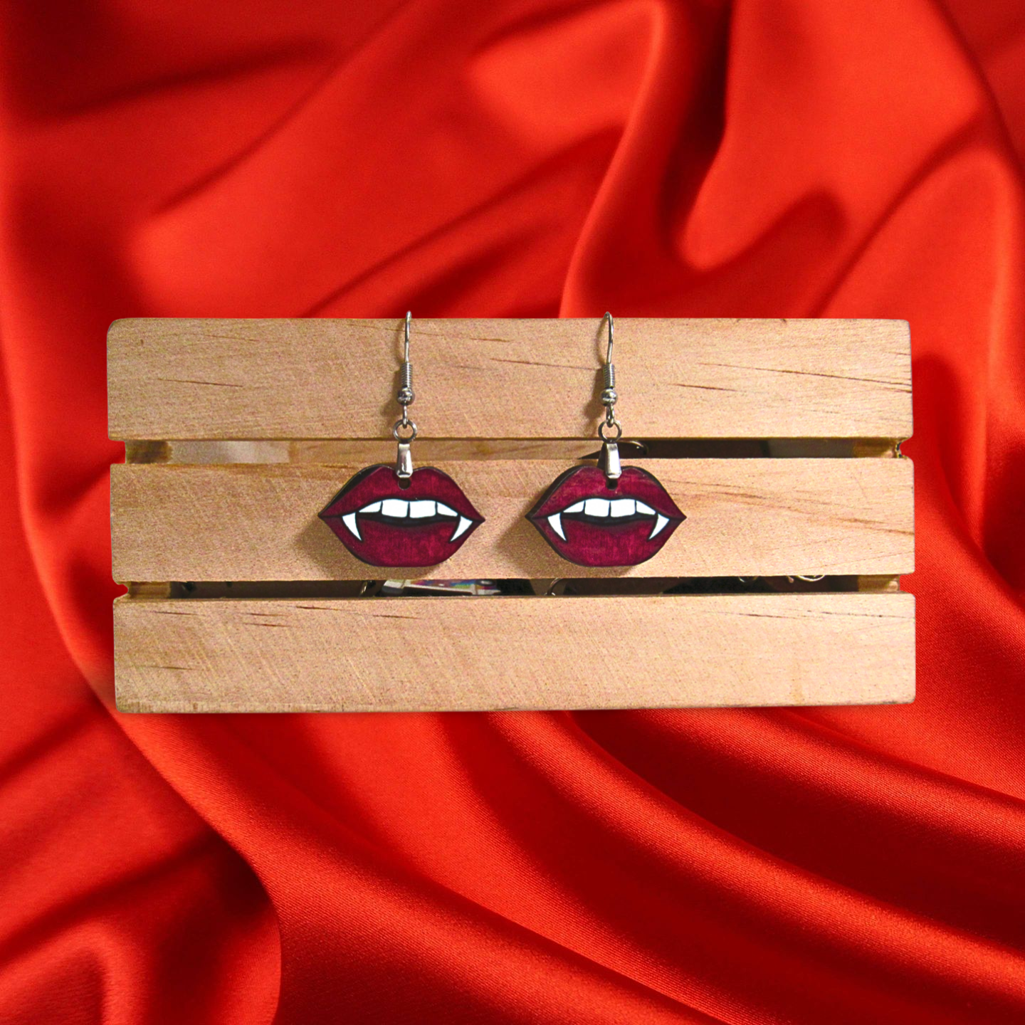 Lip Shaped Sublimated Earrings 1 inch