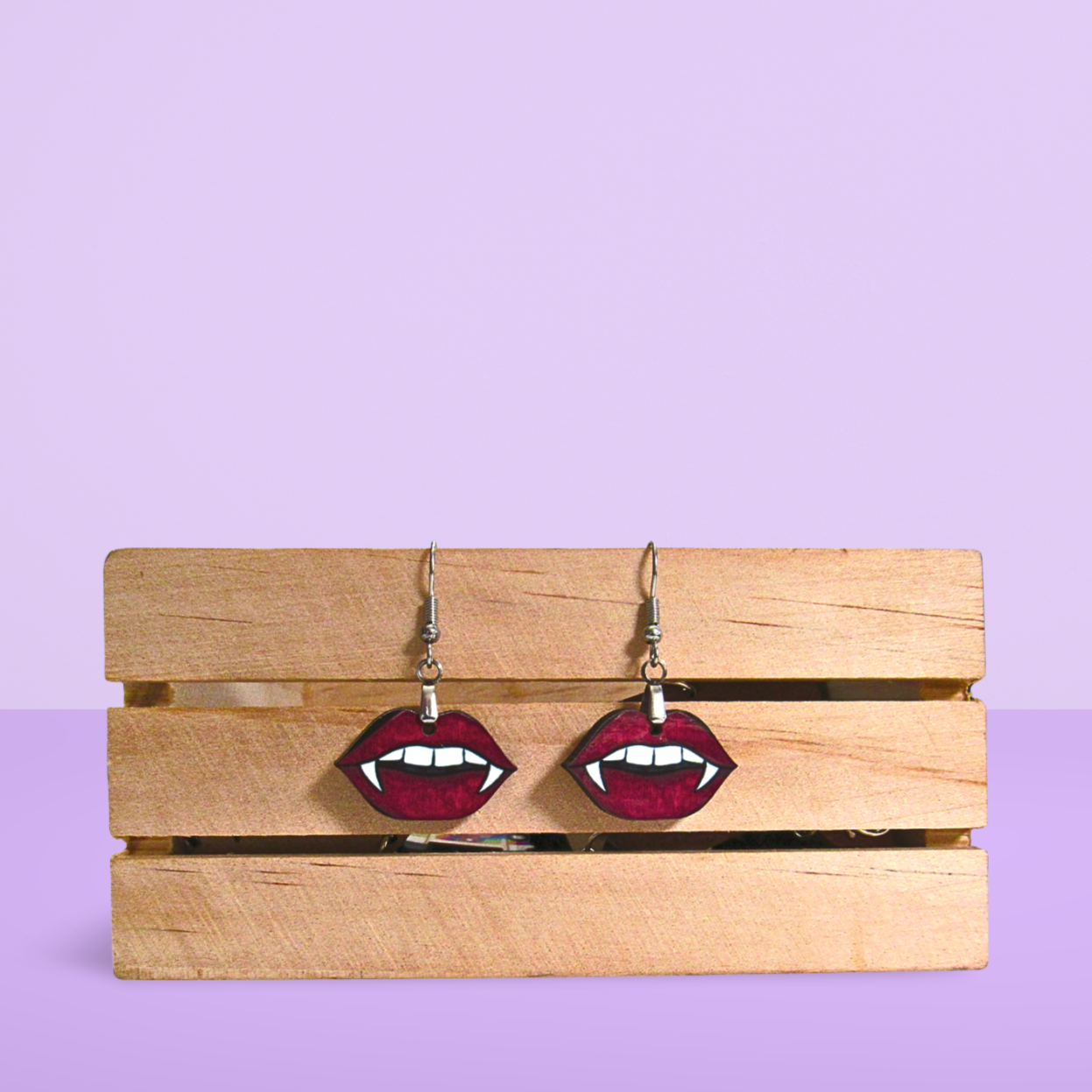 Lip Shaped Sublimated Earrings 1 inch
