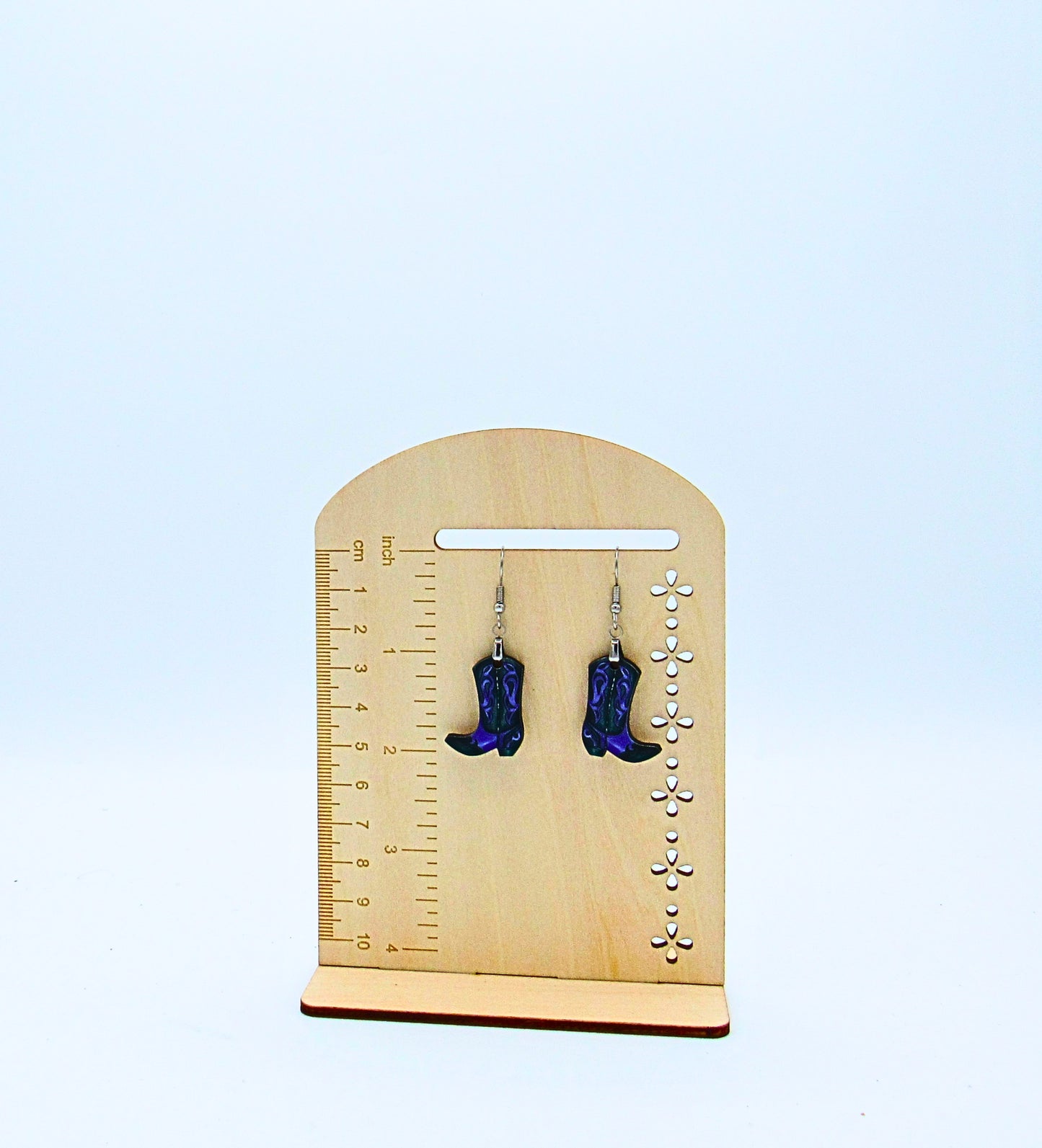 MDF-Cowboy Boot Shaped Sublimated Earrings 1 inch