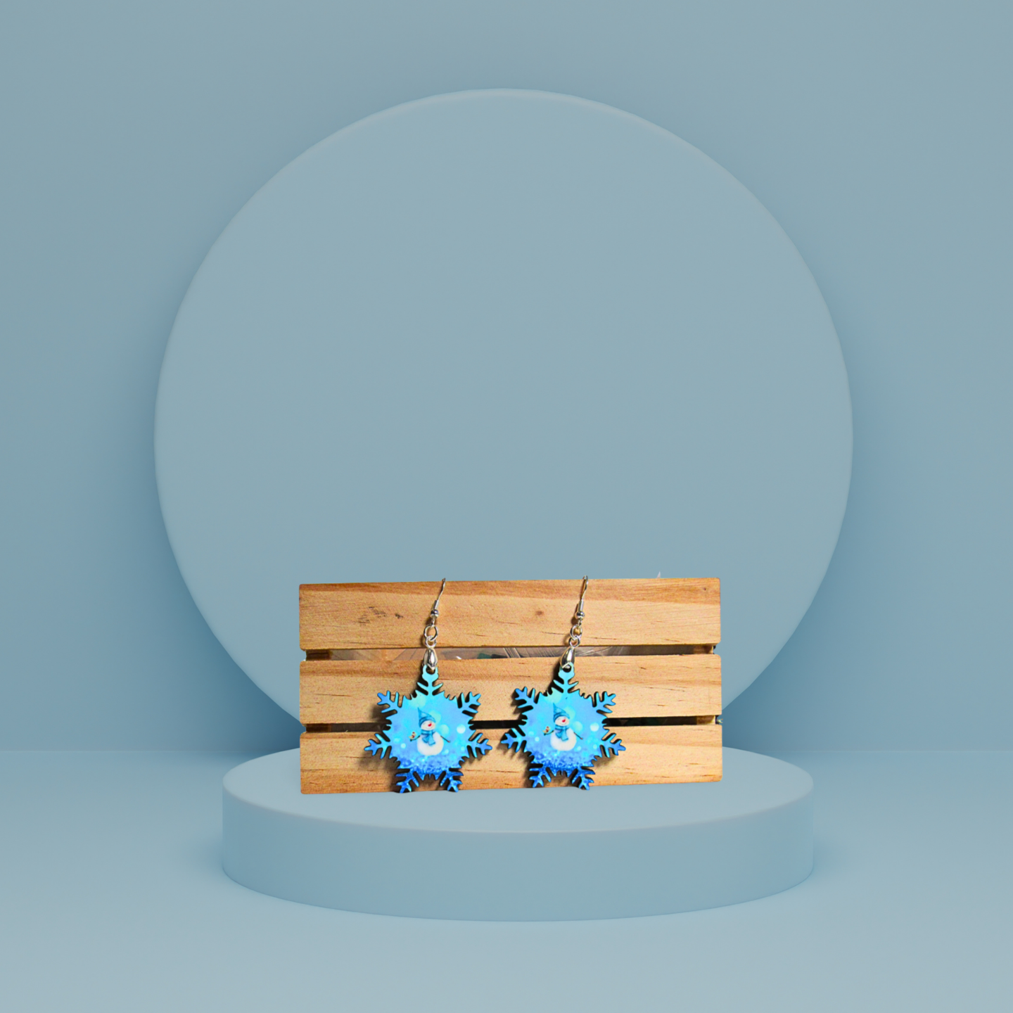 Snowflake Shaped Sublimated Earrings 1.5 inch