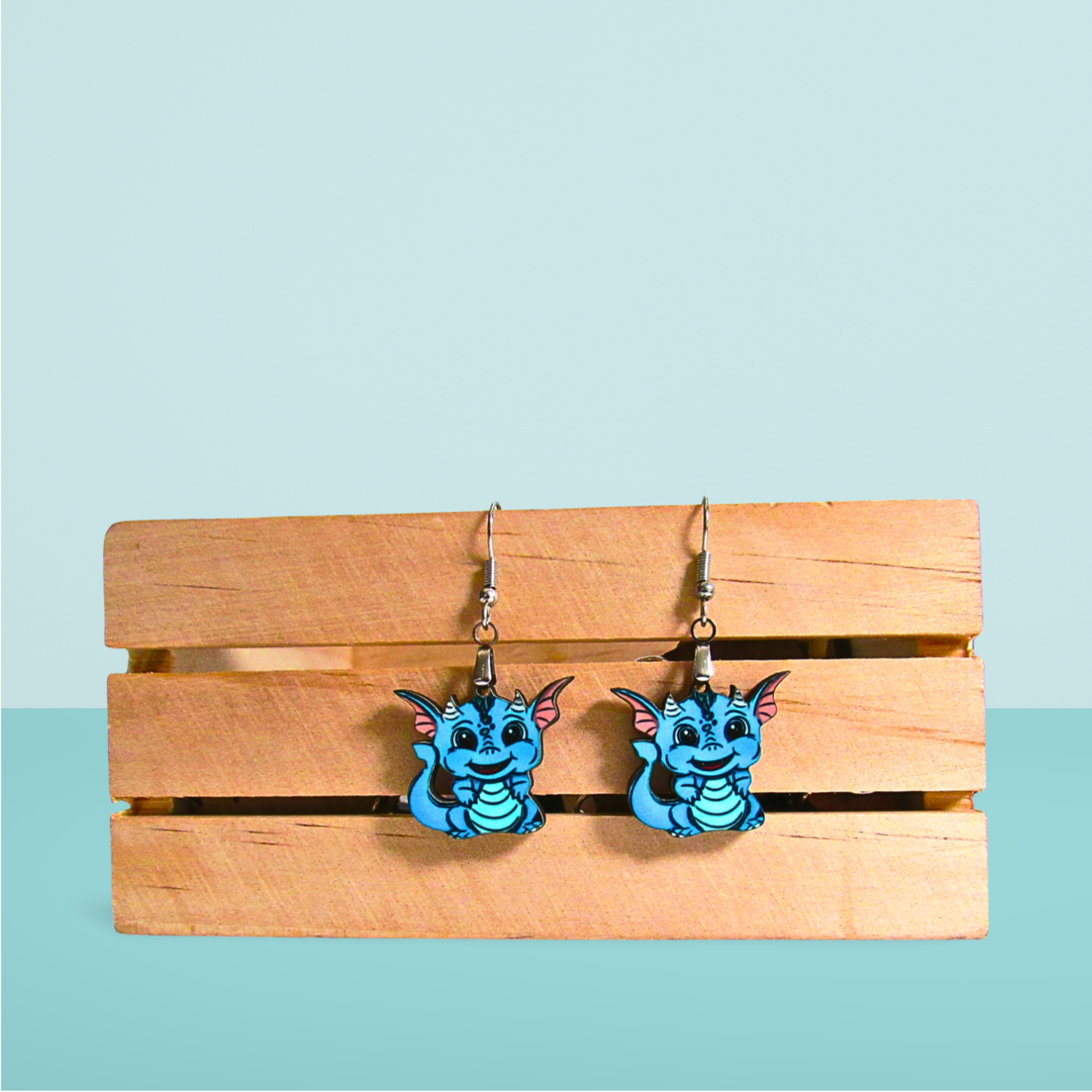 Dragon Shaped Sublimated Earrings 1 inch