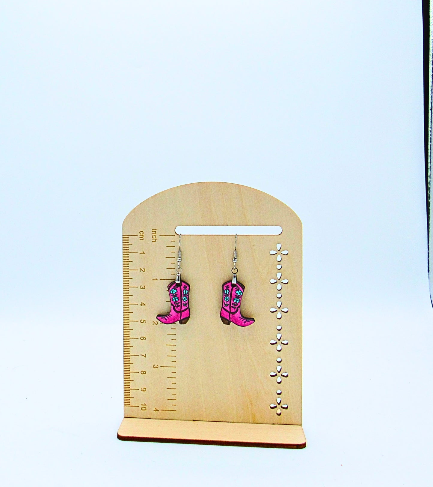 MDF-Cowboy Boot Shaped Sublimated Earrings 1 inch