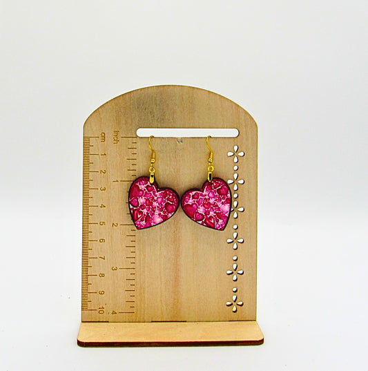 MDF-Heart Shaped Sublimated Earrings 1 inch