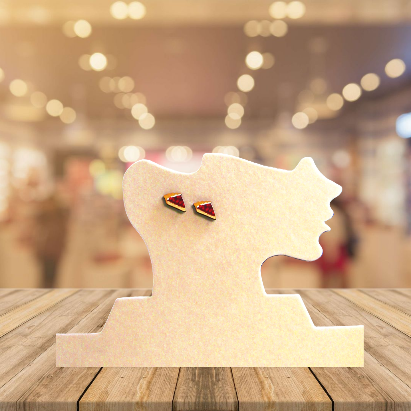 Pie Slice Shaped Sublimated Stud Earrings