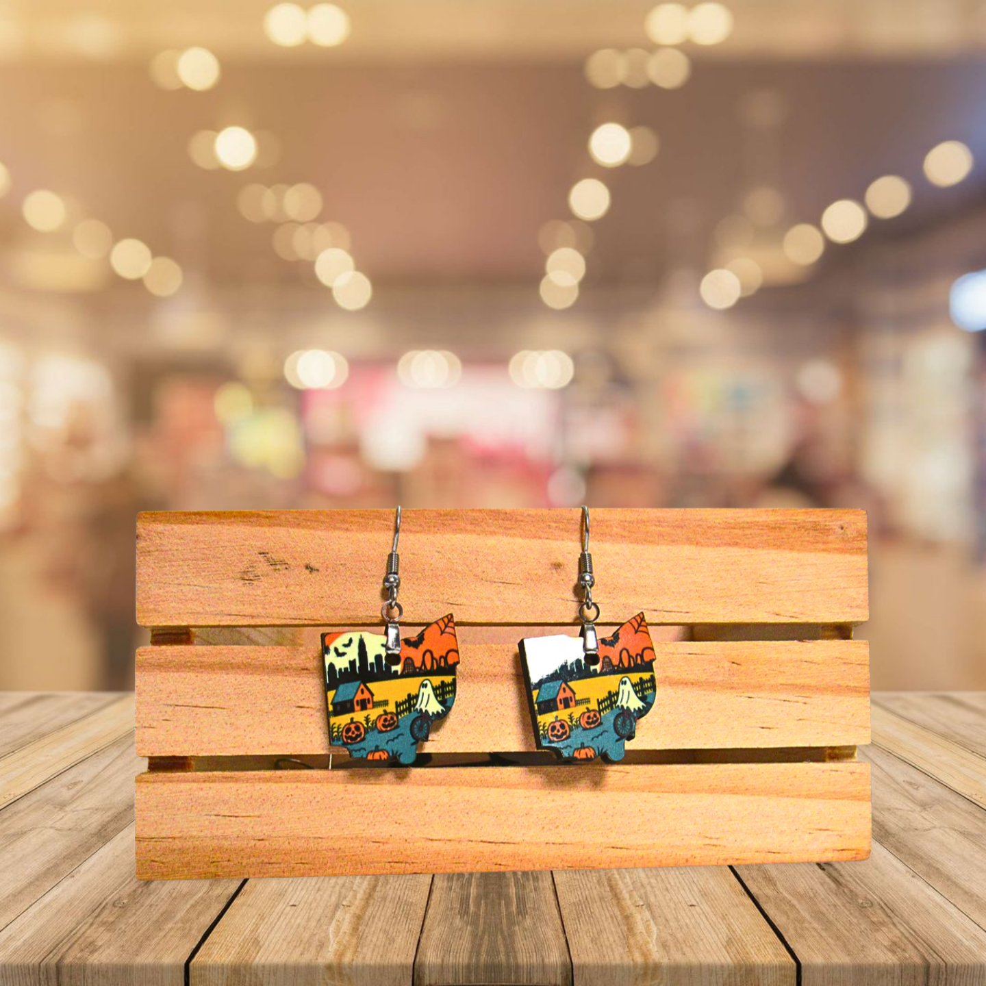 Ohio Shaped Sublimated Earrings 1 inch