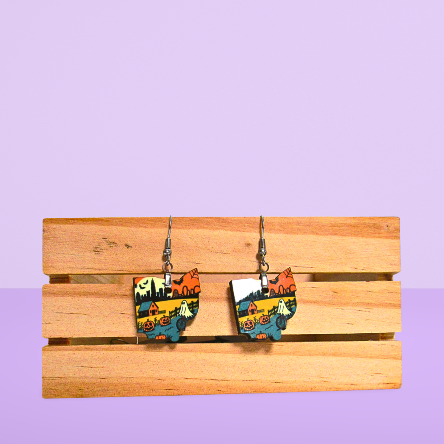 Ohio Shaped Sublimated Earrings 1 inch